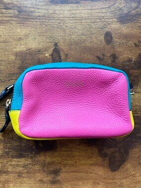 Kate Spade Saturday Pebbled Leather Colorblock Pouch Cosmetic Bag